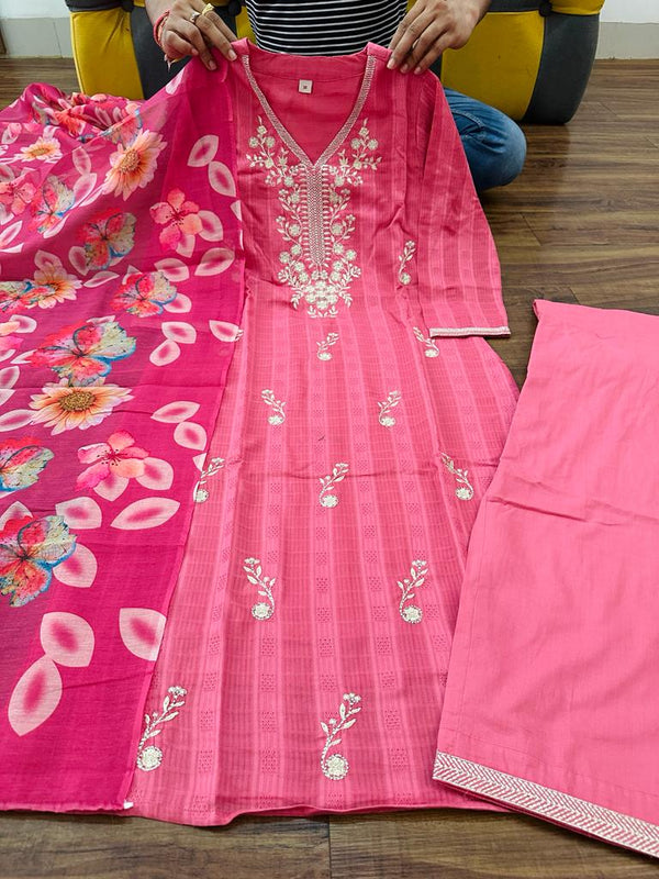Pink Premium Cotton Suit Dress BE UNIQUE WEAR