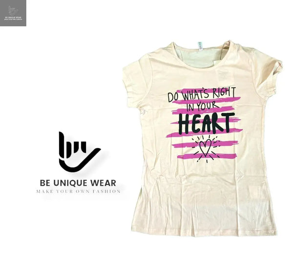 Graphic Cotton Women's T-shirt BE UNIQUE WEAR