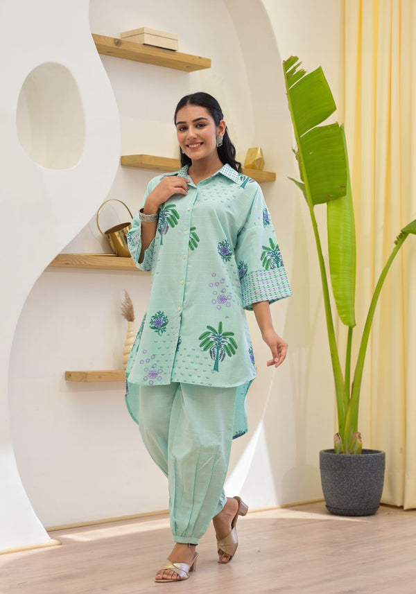 Indian Women Cotton Kurta Pant Set