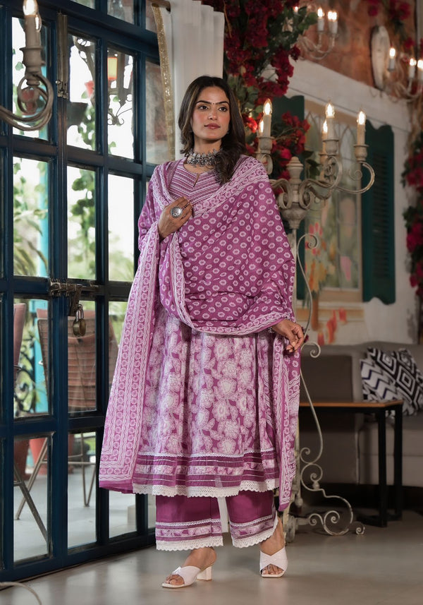 White Pink Indina Traditional Dress Suit