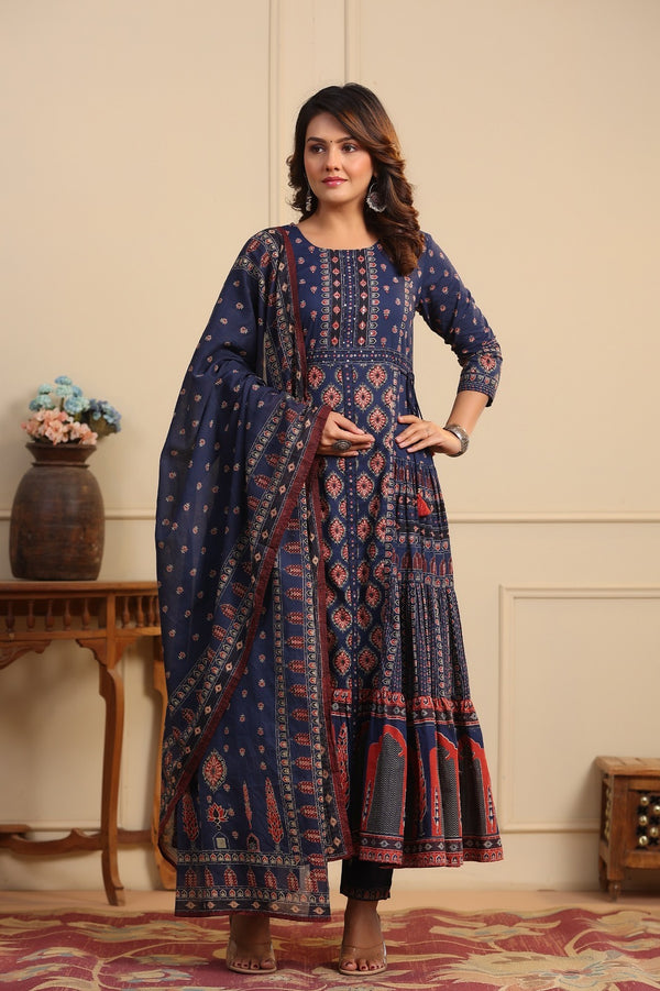Indian Anarkali Knee Length Dress Set