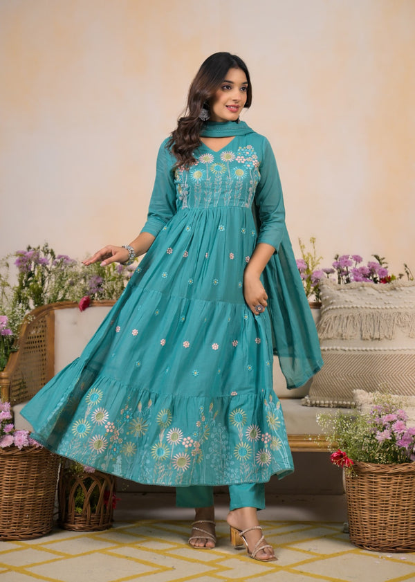 Indian Mul Cotton Anarkali Dress