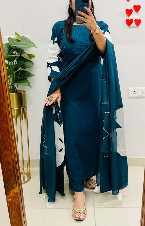 Designer Heavy Handworked Cotton Suit